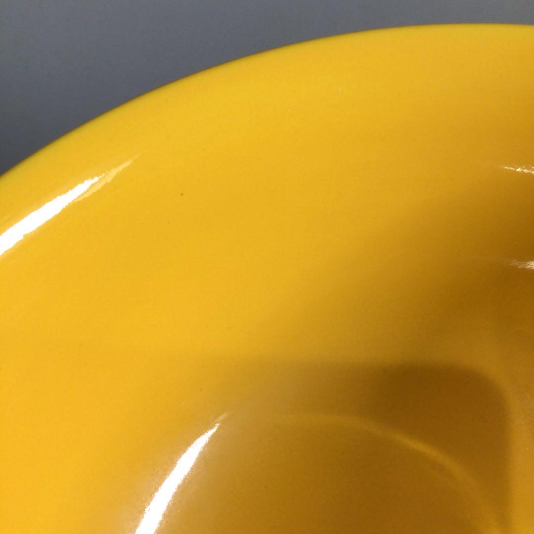 Ｐ６８２　菓子鉢　『平安　赤沢露石造』『黄交趾』『深鉢』　共箱　菓子器