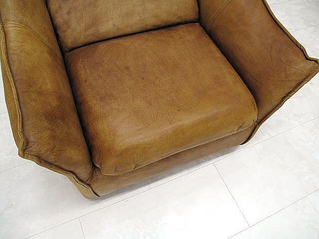 希少品ヴィンテージ　フランス　ジェラール・ゲルモンプレ　総革ソファ 本革1人掛け