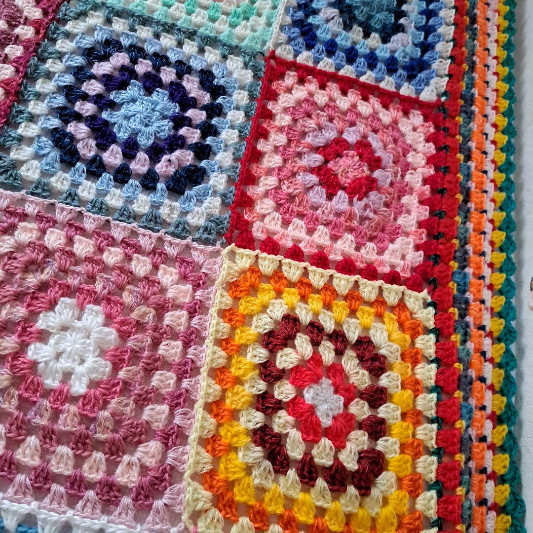 (146)カラフルグラニースクエアベッドカバー★160×205★最終価格