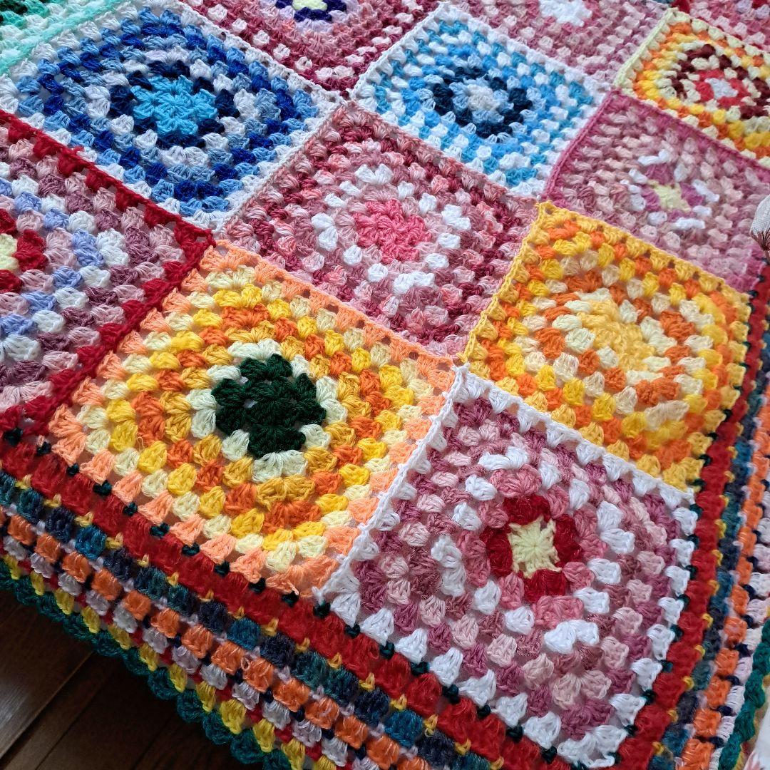 (146)カラフルグラニースクエアベッドカバー★160×205★最終価格