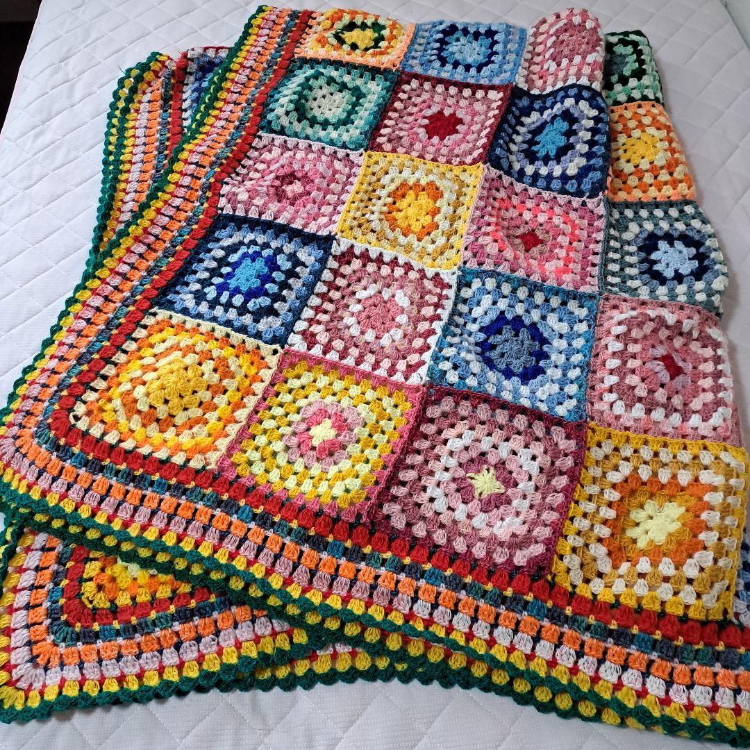 (146)カラフルグラニースクエアベッドカバー★160×205★最終価格