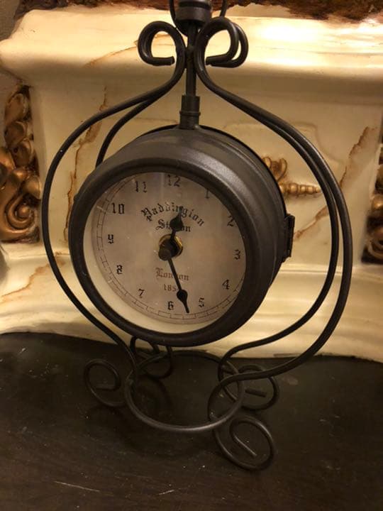 アンティーク アイアン 両面 クロック いいサイズ