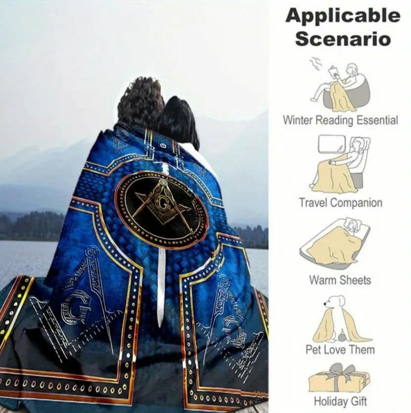■新作◼️フリーメイソン◼️神秘的な青色の毛布◼️フリーメーソン■都市伝説