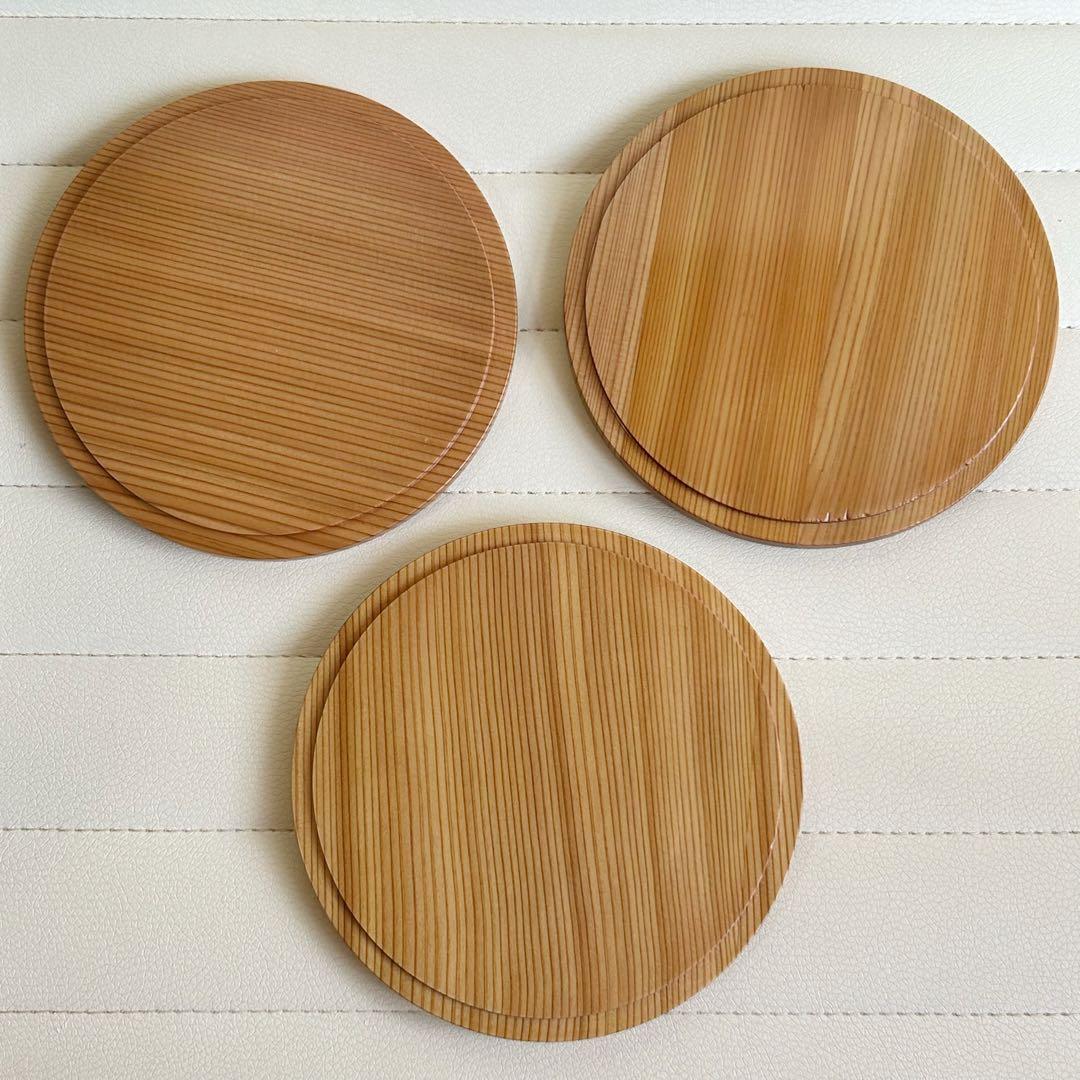 大館工芸社　曲げわっぱ　三段重　重箱　弁当箱　秋田杉　菓子器　丸型　天然木　重鉢