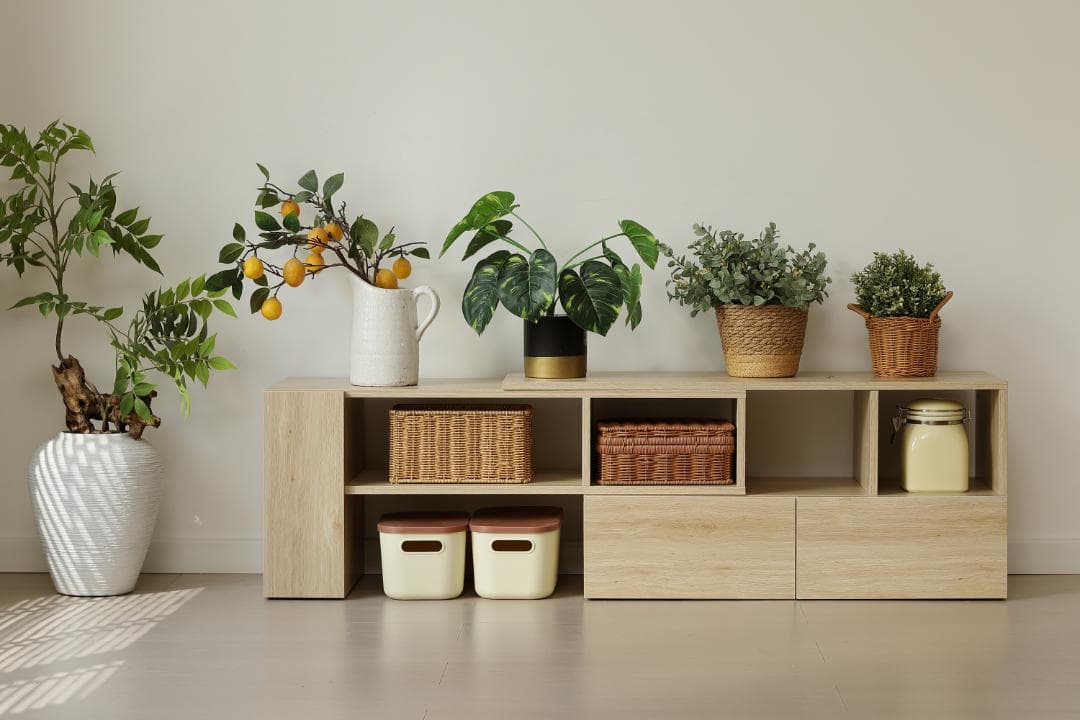 テレビ台 ローボード 収納 伸縮自由 幅95～169cm　 TV台L　ナチュラル