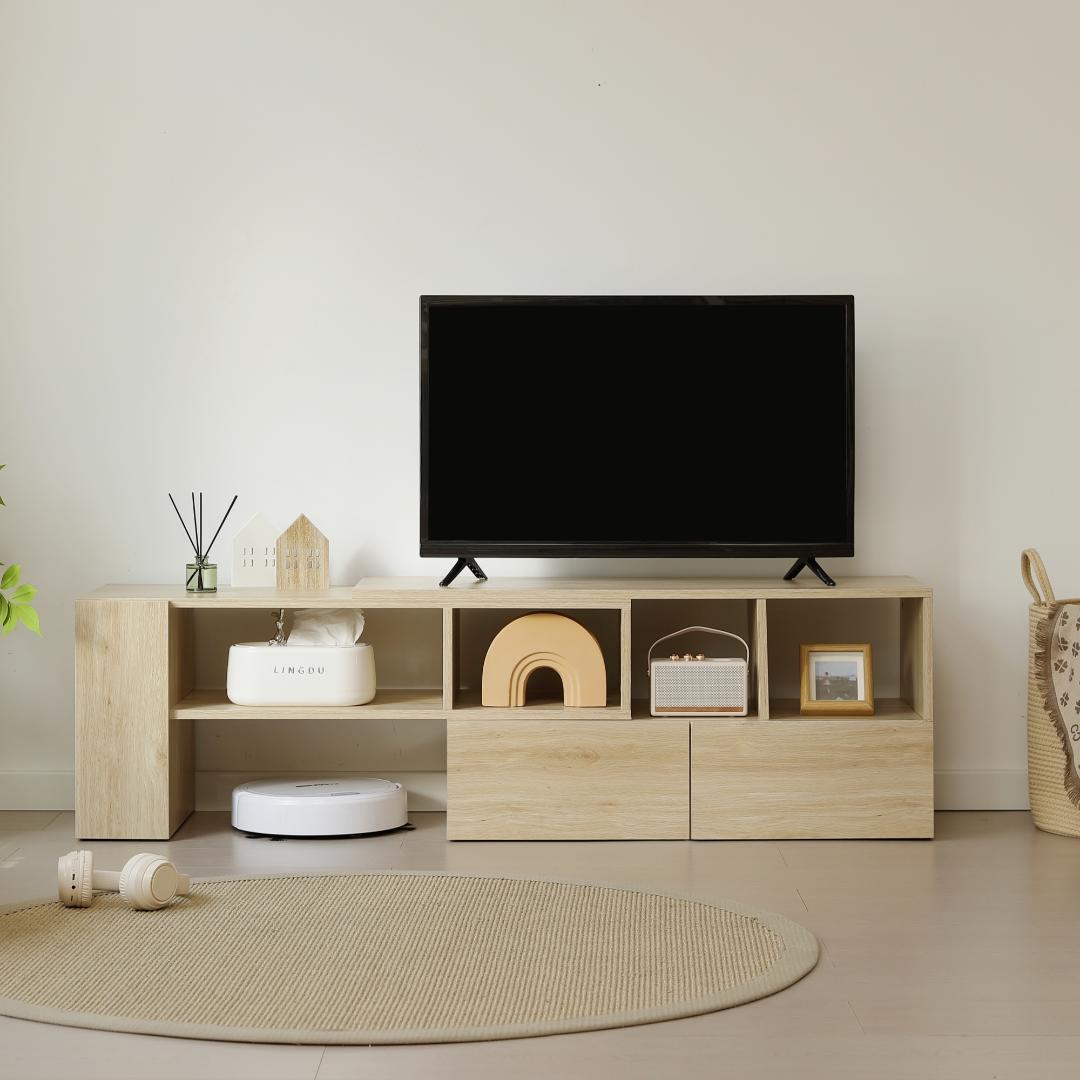 テレビ台 ローボード 収納 伸縮自由 幅95～169cm　 TV台L　ナチュラル