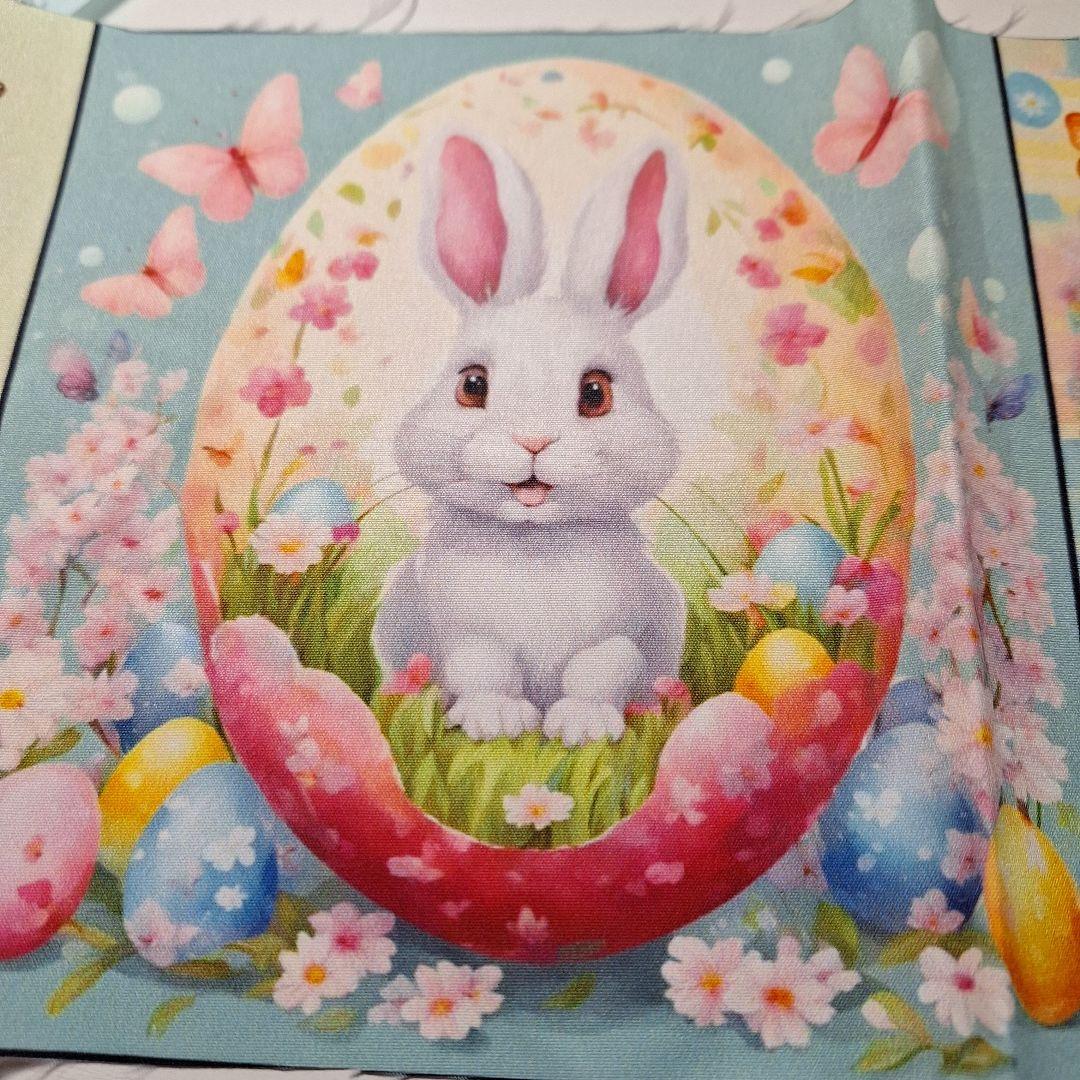 イースターエッグうさぎパネル生地　ハンドメイド