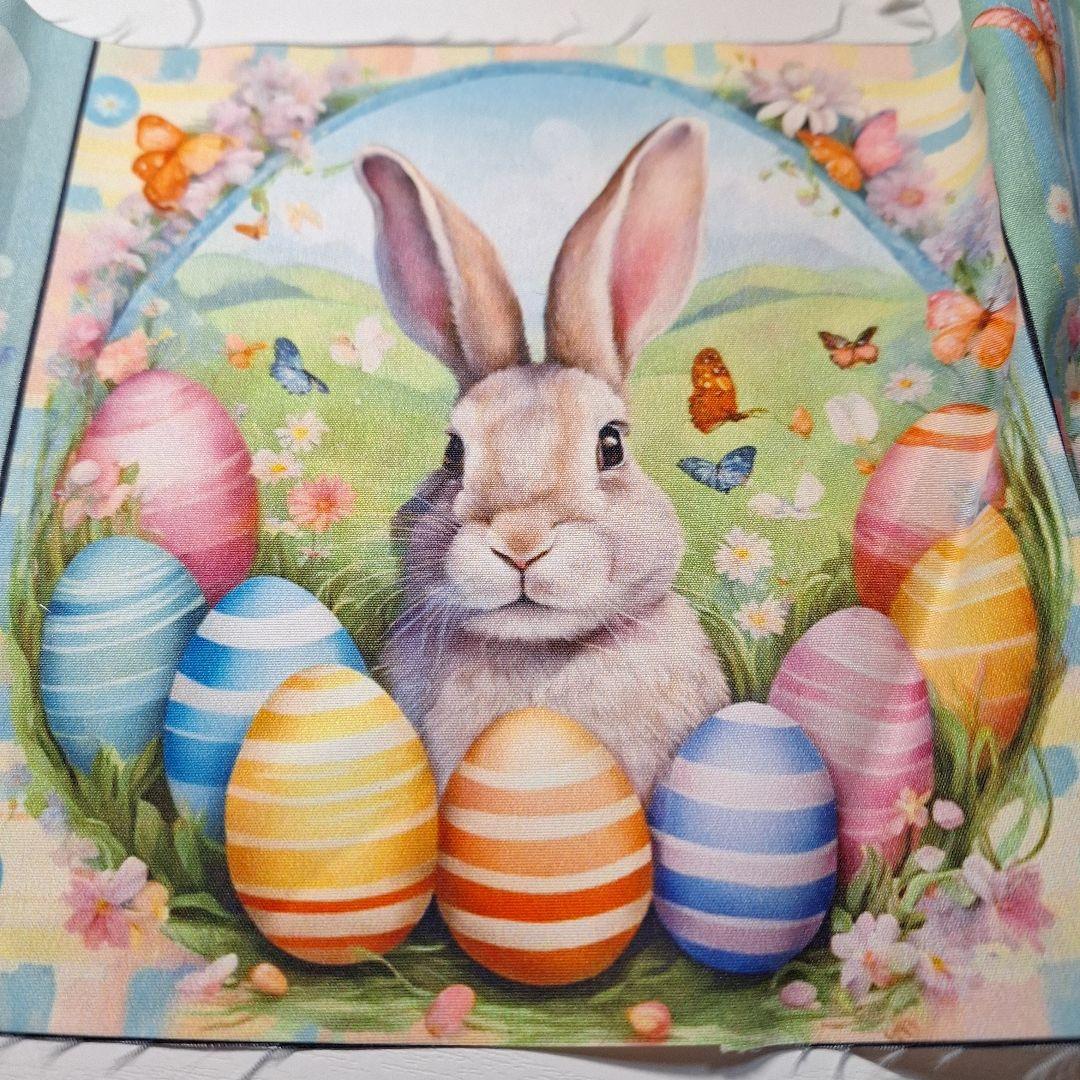 イースターエッグうさぎパネル生地　ハンドメイド