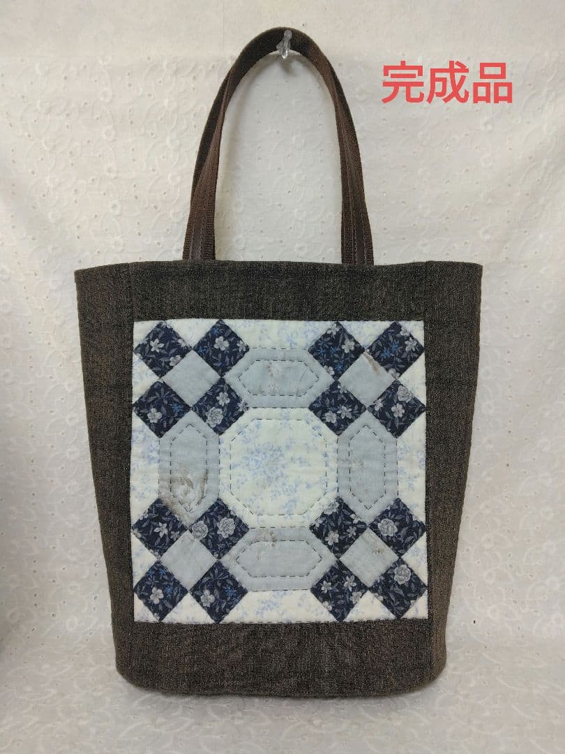 handmade◇完成品◇バッグ２点&半円のポーチ◇パッチワーク◇現品のみ