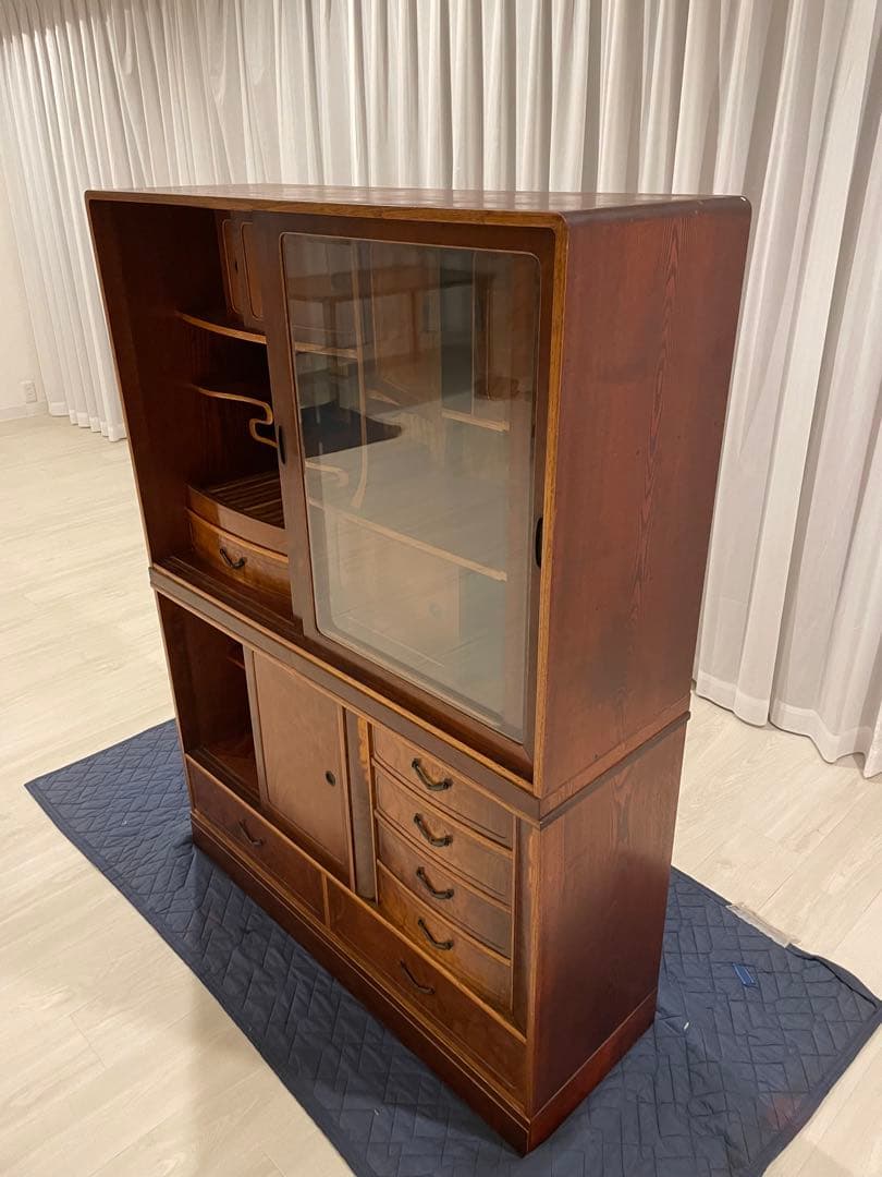 江戸指物　茶箪笥　アンティーク　40年以上前　昭和レトロ　超豪華古水屋