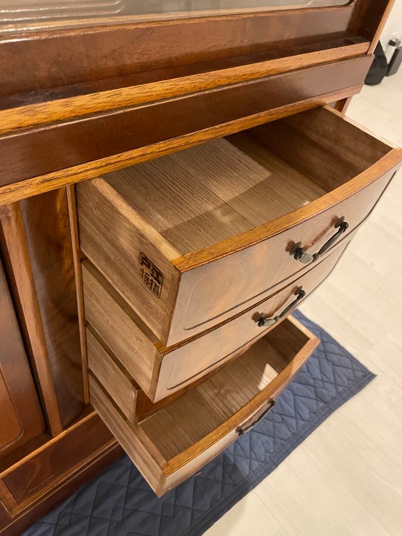 江戸指物　茶箪笥　アンティーク　40年以上前　昭和レトロ　超豪華古水屋