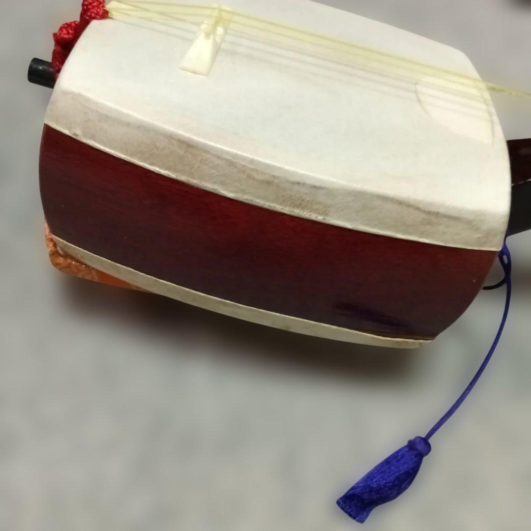 木製 三味線 本体 3弦 茶色