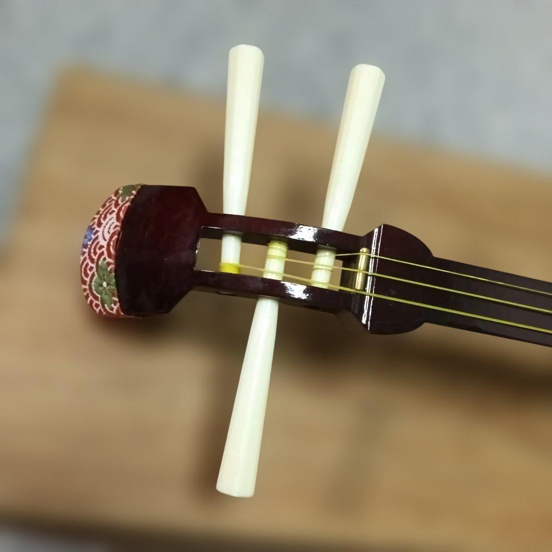 木製 三味線 本体 3弦 茶色
