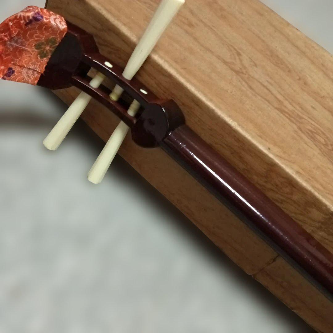 木製 三味線 本体 3弦 茶色
