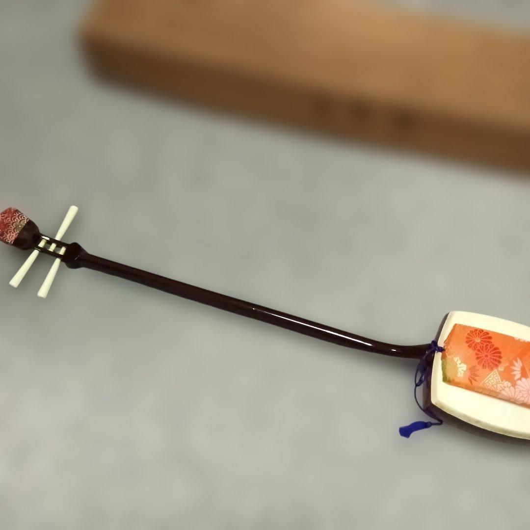 木製 三味線 本体 3弦 茶色