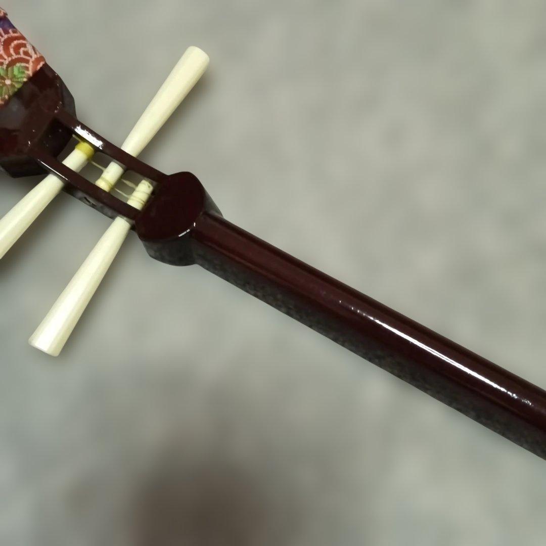 木製 三味線 本体 3弦 茶色
