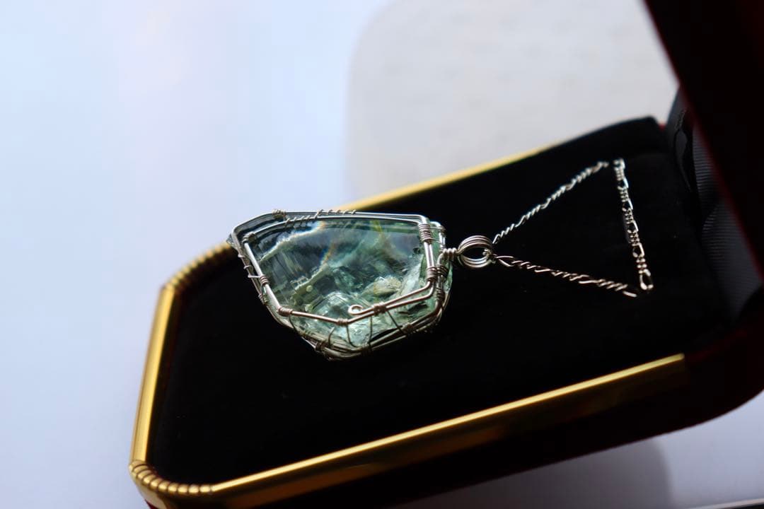 アンダラクリスタル︎︎⟡ワイヤージュエリーネックレス✧エターナルスプリングペンダント