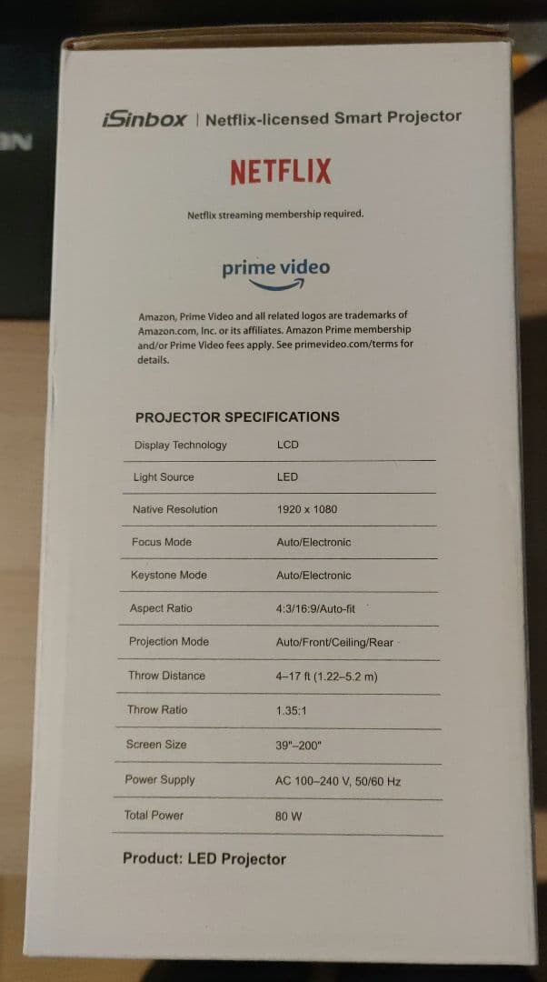 プロジェクター 小型 天井投影 高輝度 1080P 4K対応 オートフォーカス