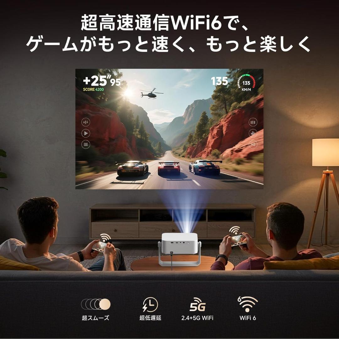 プロジェクター 小型 天井投影 高輝度 1080P 4K対応 オートフォーカス