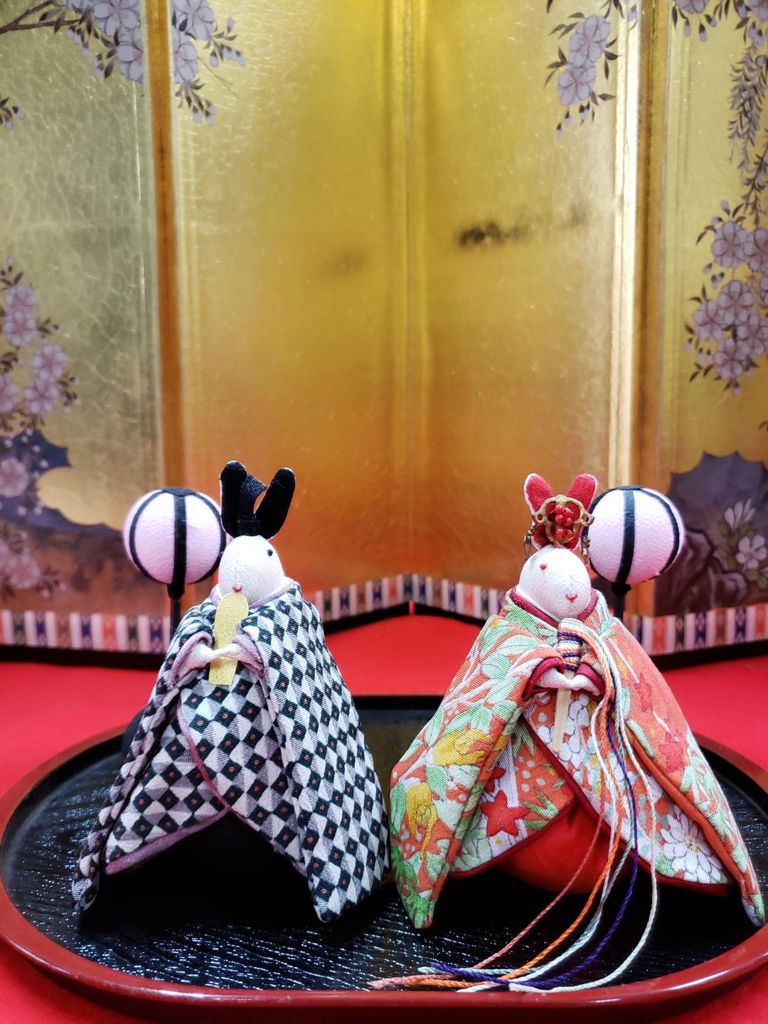 ひな人形　うさぎ　雛祭り　置物　飾り　お祝い　女の子　着物