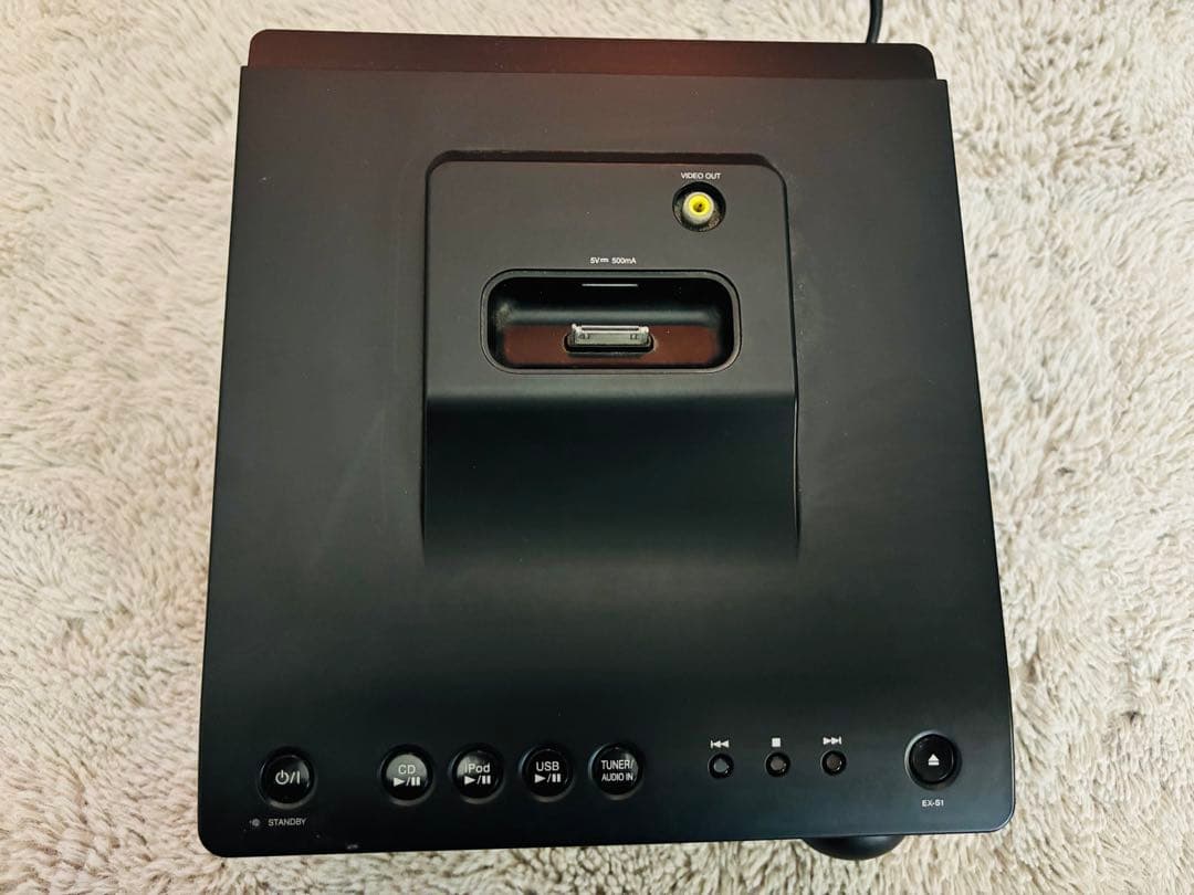 JVC ミニコンポ CDプレーヤー CA-EXS1-B ウッドコーン iPod