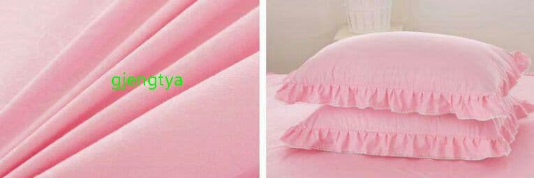 ライトピンク色寝具カバーセットフリル掛け布団カバーレースシーツ枕カバーセット6