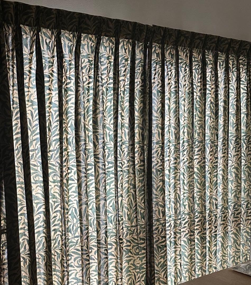 No.❷ウィリアムモリス ウィローボウ オーダーカーテン幅124×丈185 １組