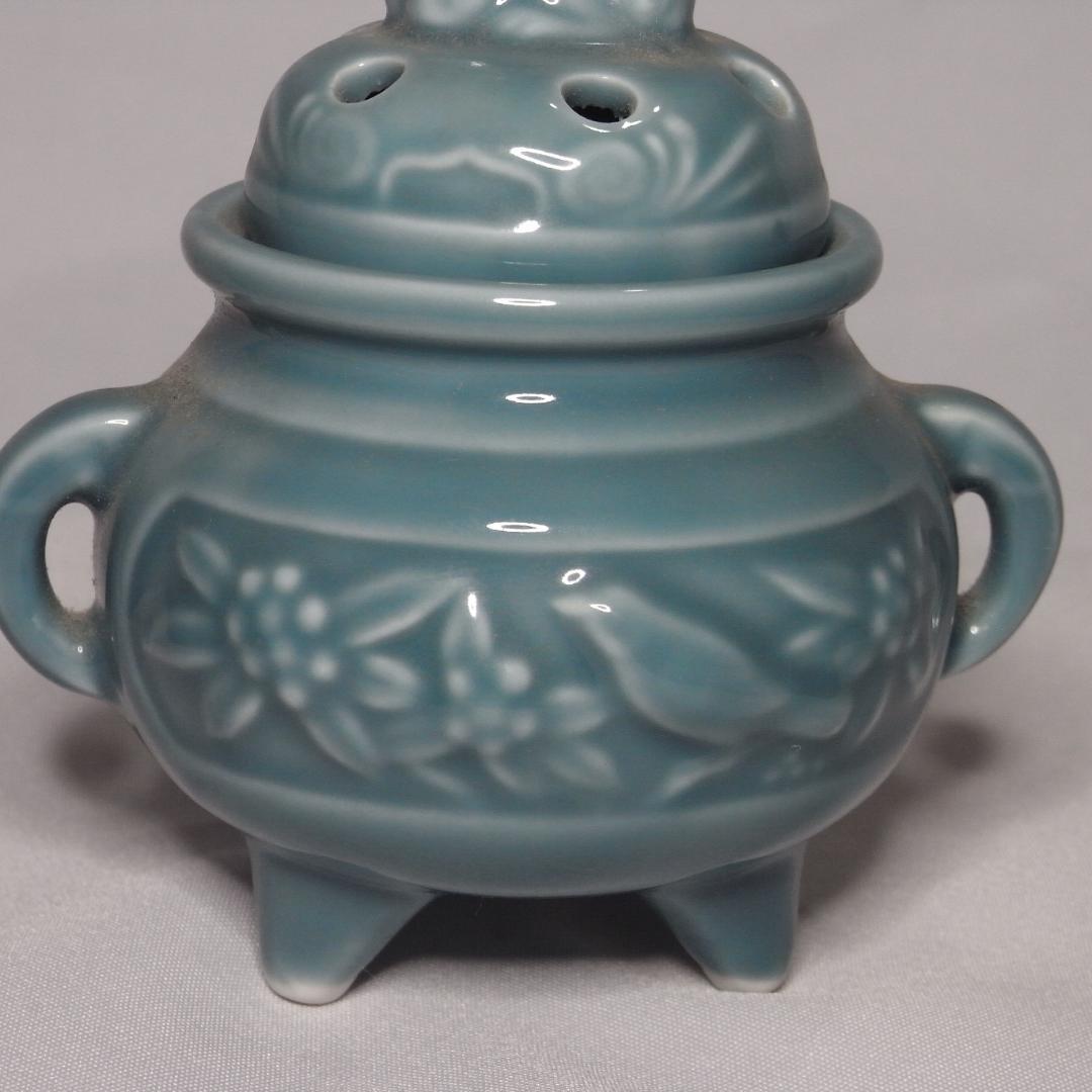 青磁風 小さな香炉 たった10cm！こんなに かわいくてりりしい