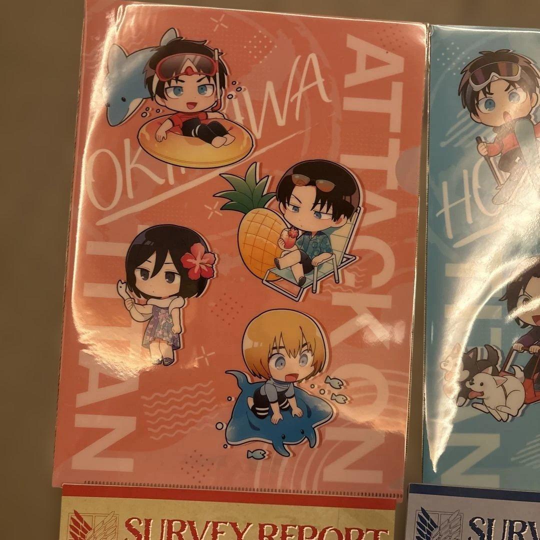 進撃の巨人　アニ旅　コラボ　クリアファイル　パンフレット　エルヴィン　リヴァイ