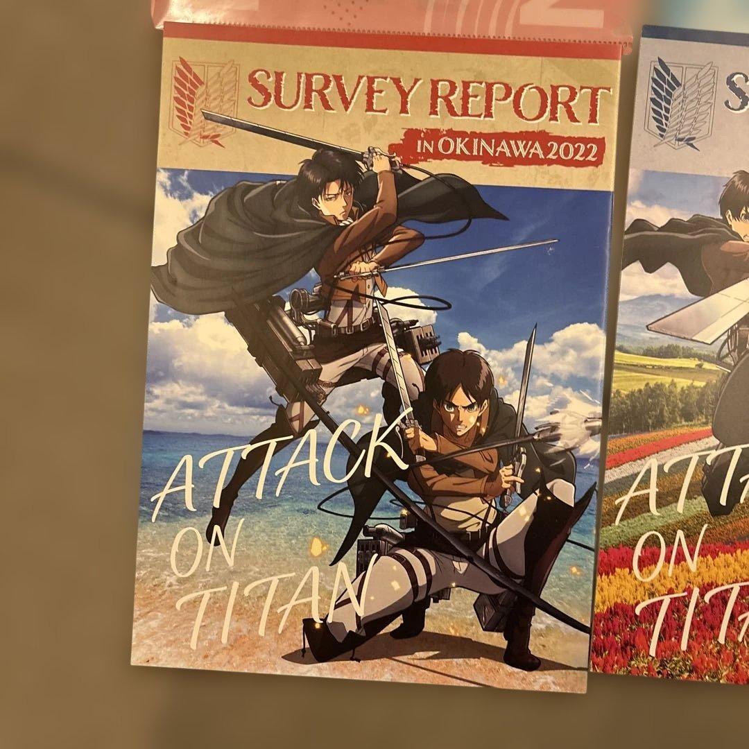 進撃の巨人　アニ旅　コラボ　クリアファイル　パンフレット　エルヴィン　リヴァイ