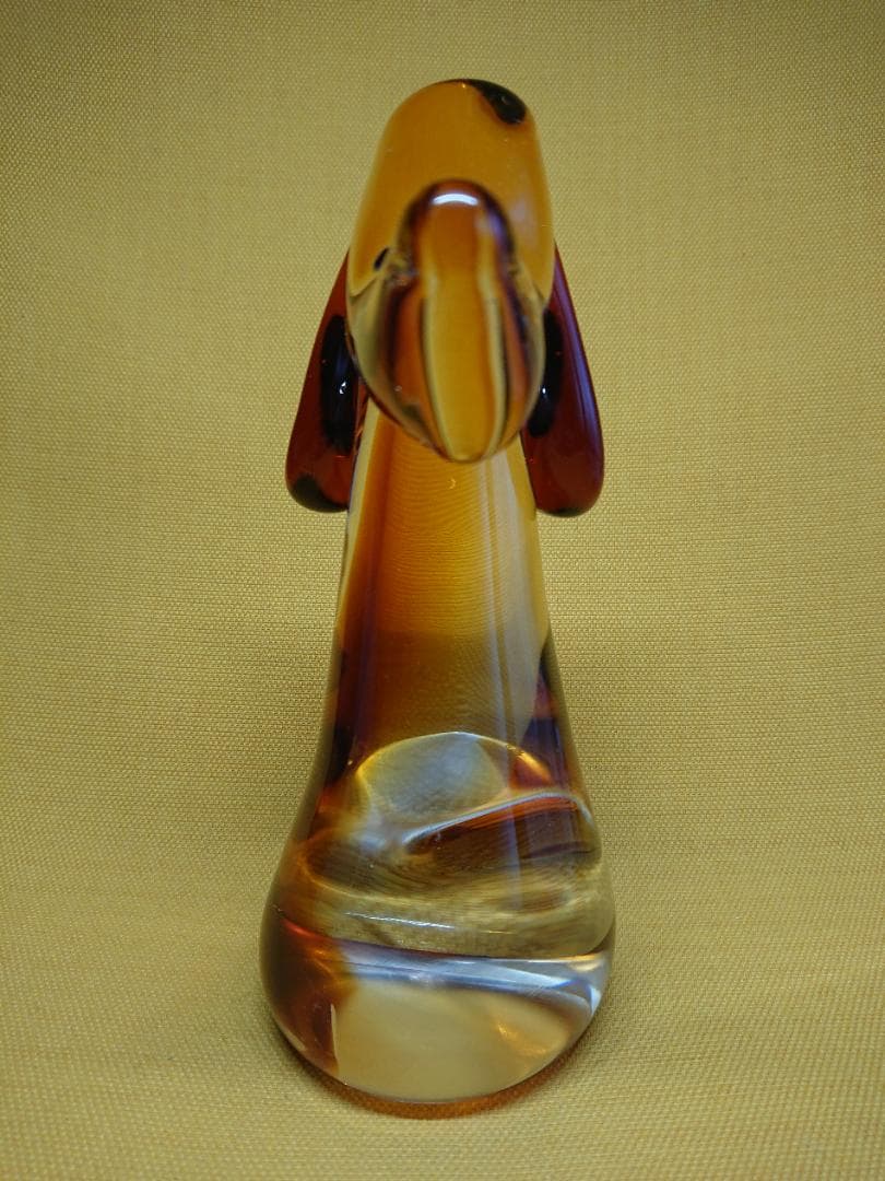 いぬ　犬　ダックスフント　ガラス　置物　インテリア　工芸品　美術品　A1549