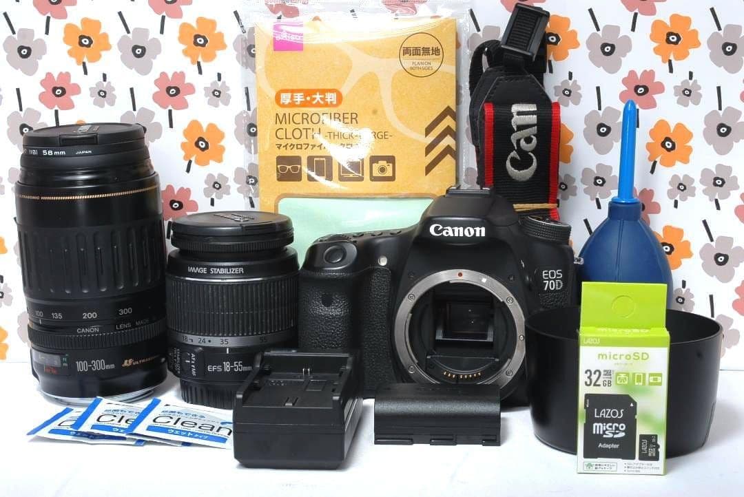 ❤Canon EOS 70D❤ダブルレンズ❤Wi-Fiスマホ接続❤手振れ補正付き