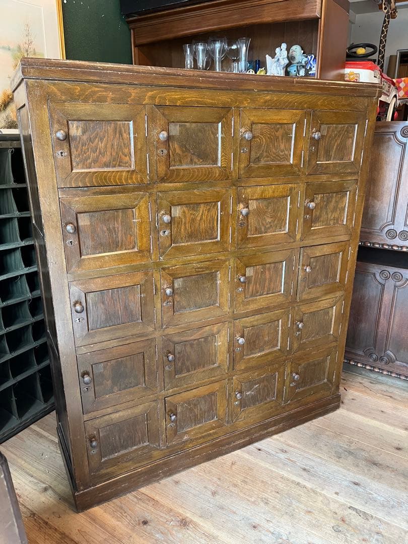 希少 多収納 木製 ロッカー インテリア アンティーク ビンテージ 昭和レトロ