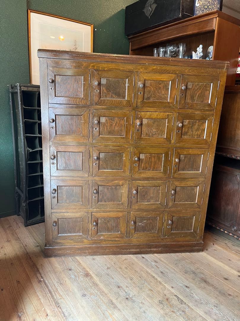 希少 多収納 木製 ロッカー インテリア アンティーク ビンテージ 昭和レトロ