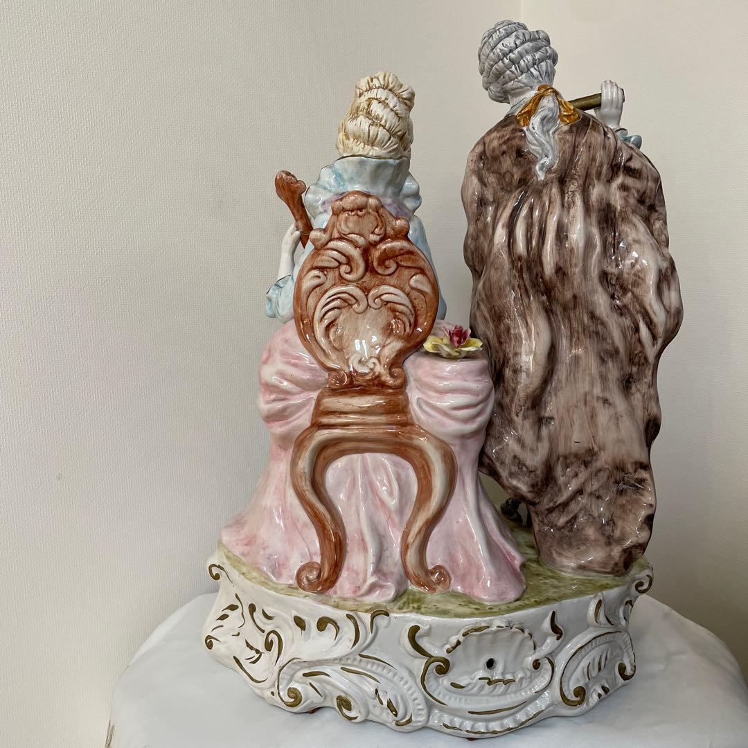 『値下げ可』フィギュリン　ドレスデン　イタリア製　アンティーク　陶器人形　置物