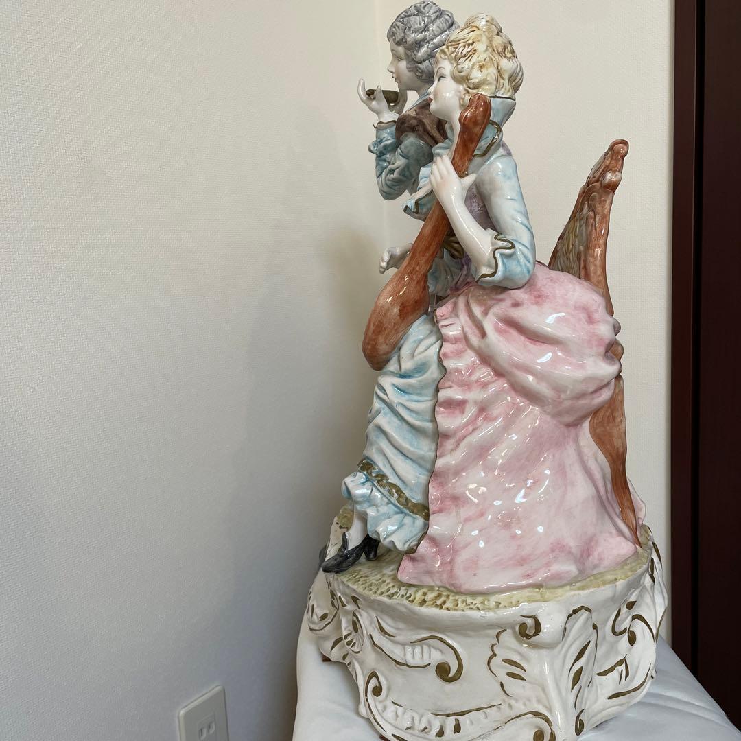 『値下げ可』フィギュリン　ドレスデン　イタリア製　アンティーク　陶器人形　置物