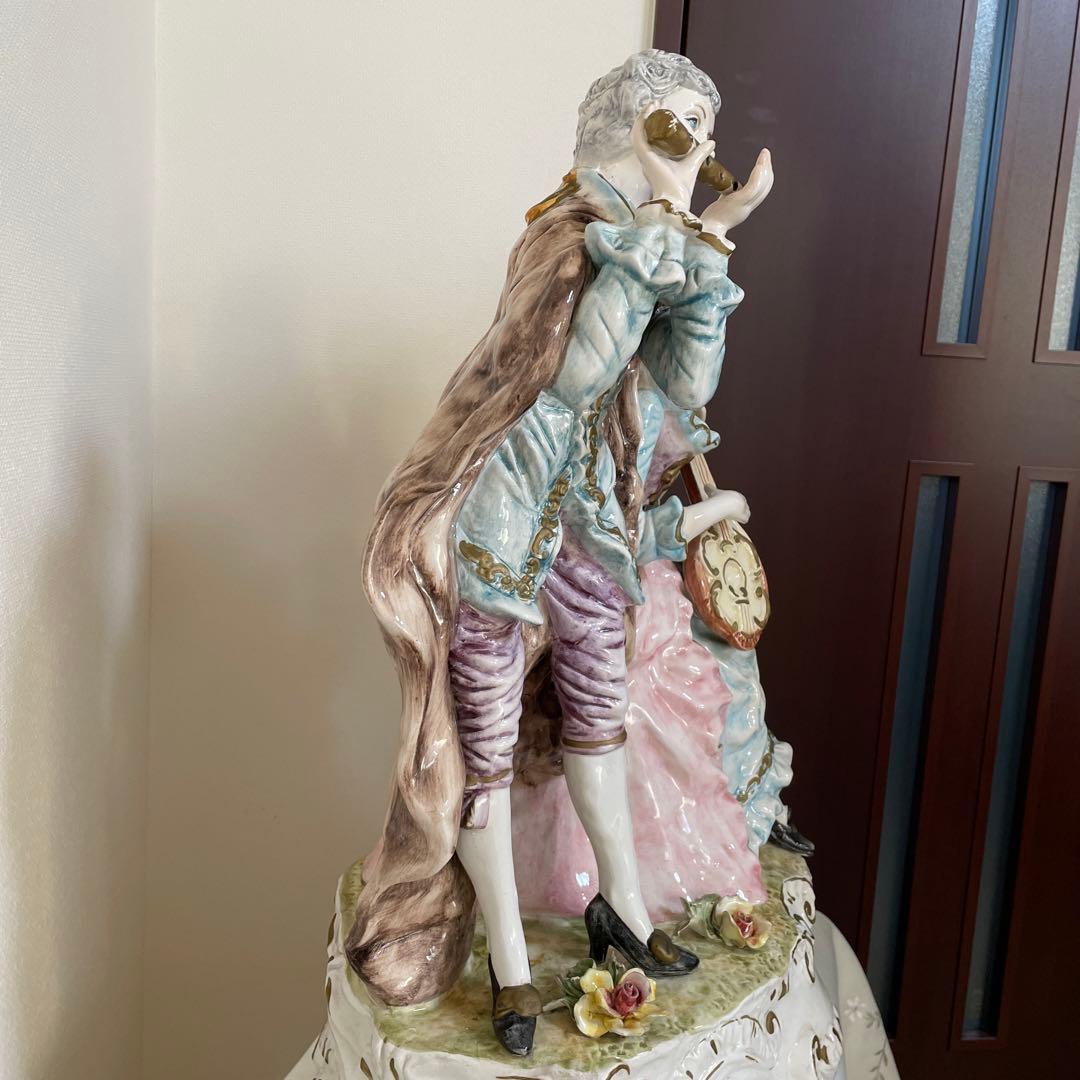 『値下げ可』フィギュリン　ドレスデン　イタリア製　アンティーク　陶器人形　置物