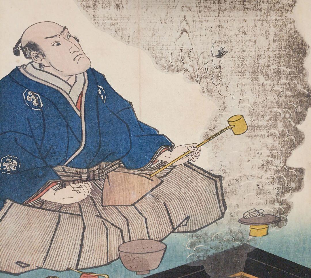 浮世絵版画、伽羅先代萩（帯刀宗重、浄瑠璃伊達騒動)三代歌川豊国画、嘉永頃出版