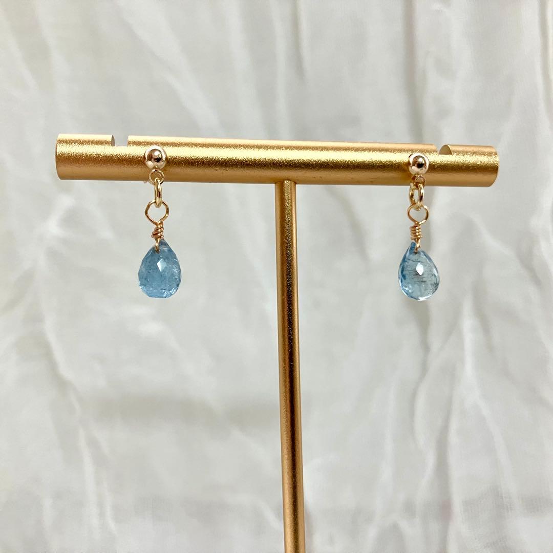 14kgf サンタマリア アクアマリン ピアス / イヤリング ネックレス