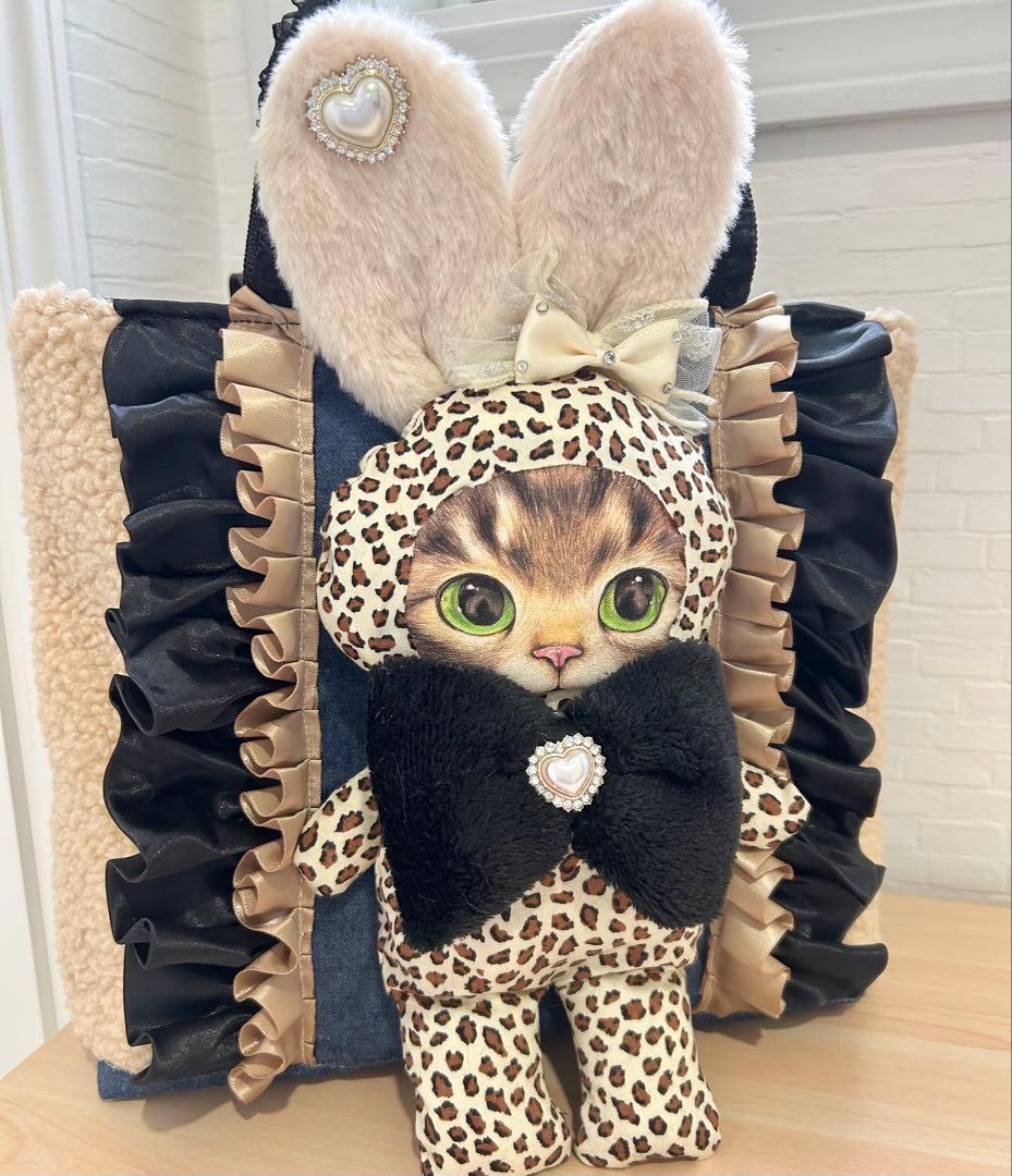 さ*ー様 コヤンイサムチョン ヒョウ柄 リトルサンダー フリルトートバッグ