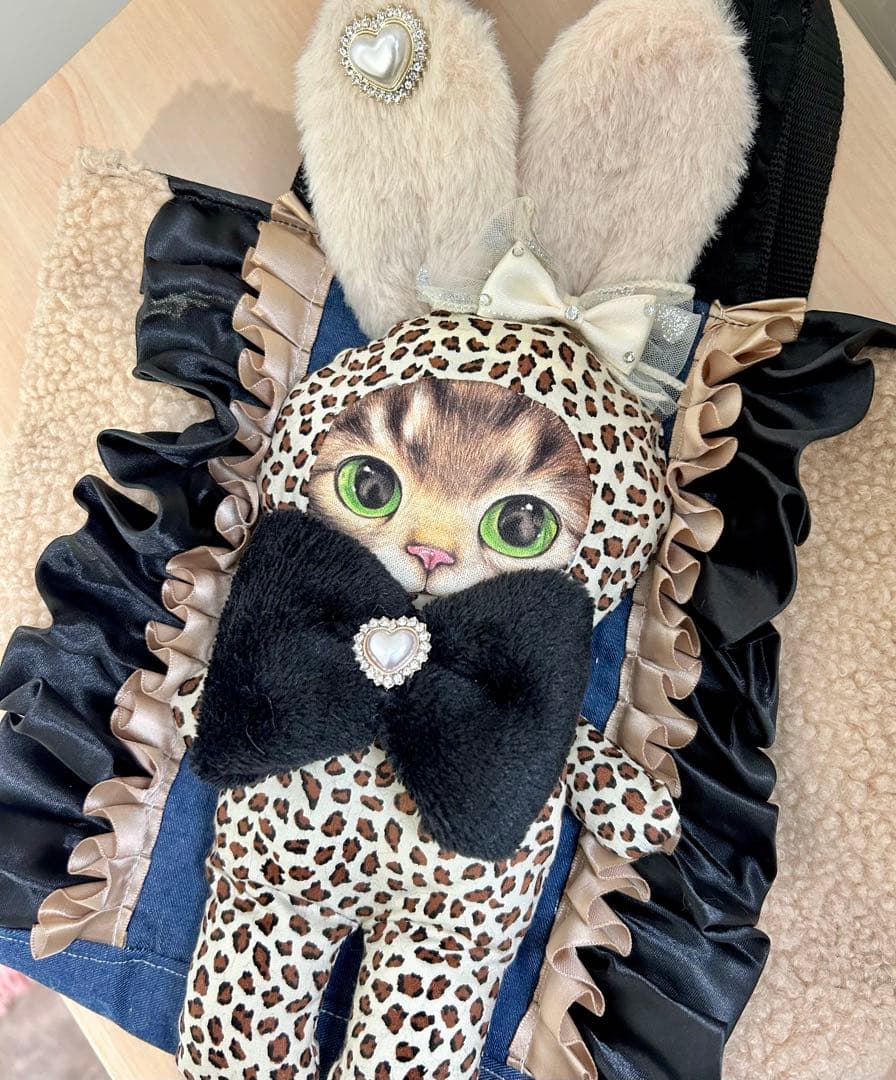 さ*ー様 コヤンイサムチョン ヒョウ柄 リトルサンダー フリルトートバッグ