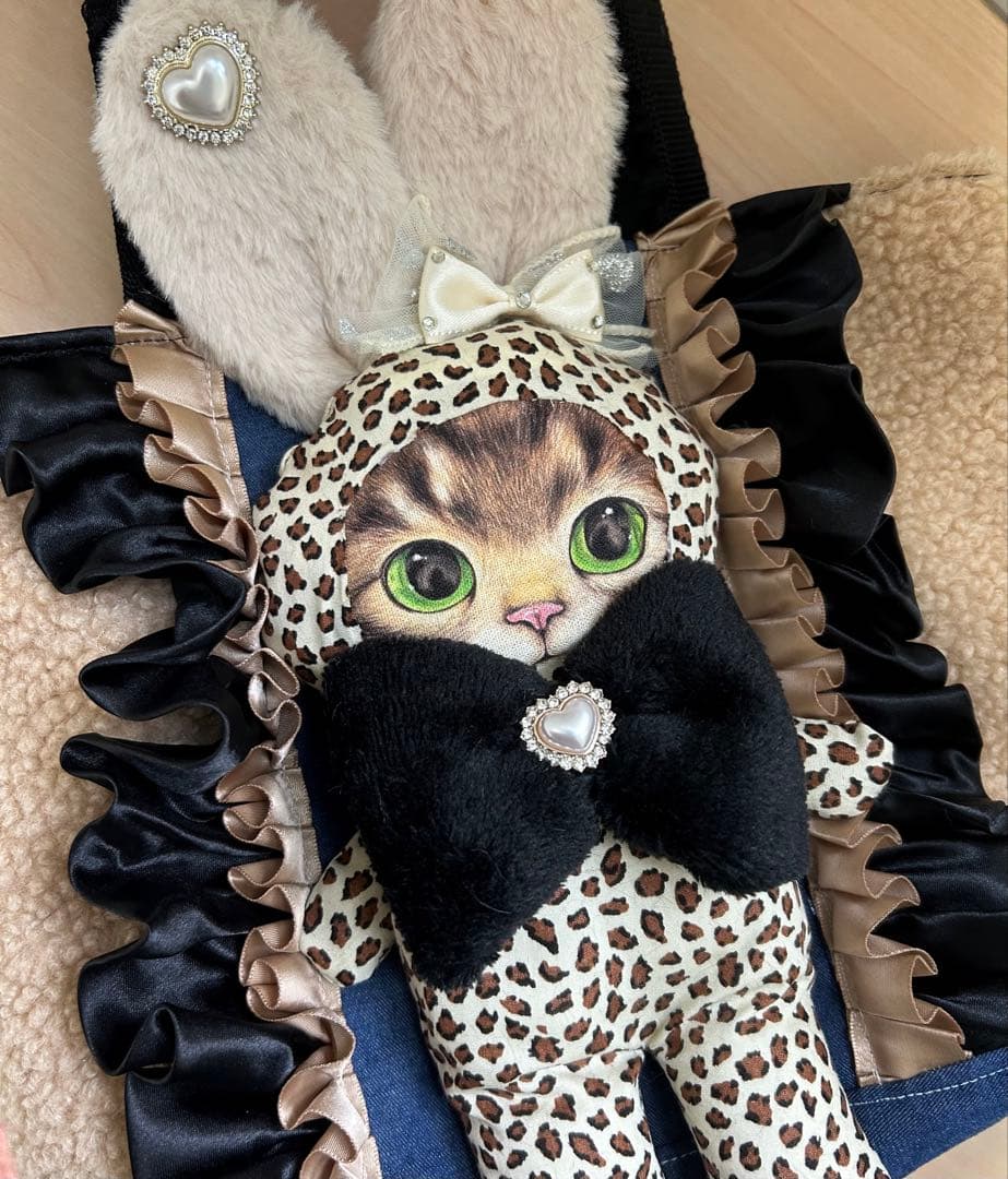 さ*ー様 コヤンイサムチョン ヒョウ柄 リトルサンダー フリルトートバッグ