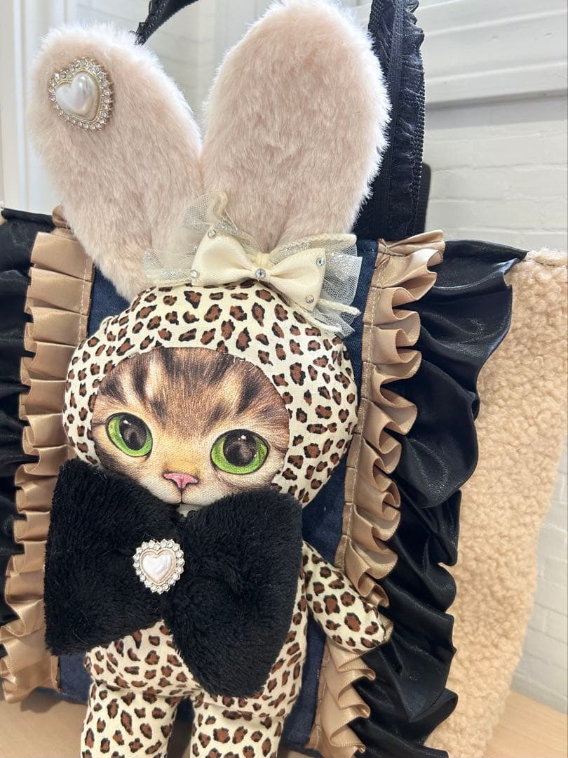 さ*ー様 コヤンイサムチョン ヒョウ柄 リトルサンダー フリルトートバッグ