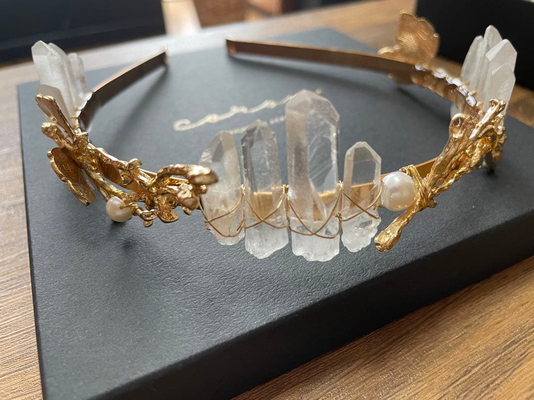 ウェディング バックカチューシャ イヤリング付き