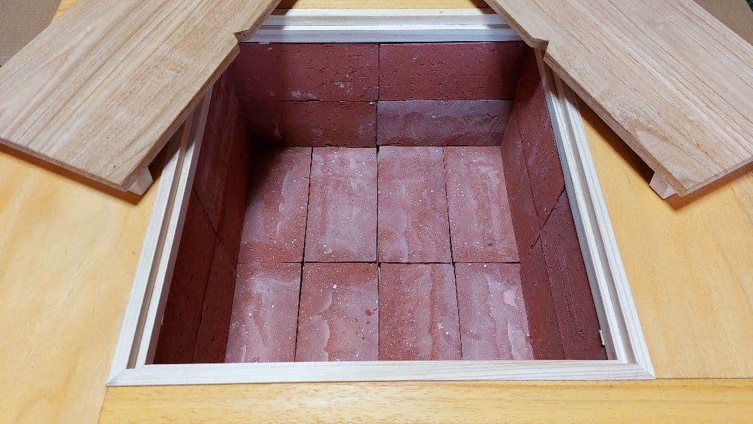 囲炉裏　火鉢　テーブル　箱火鉢　宮大工作