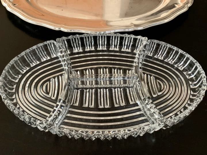 ドイツ　ヴィンテージ「HOKA」銀メッキ　トレイ　(四つ大皿付き)