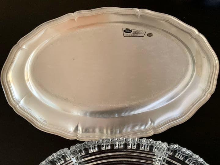 ドイツ　ヴィンテージ「HOKA」銀メッキ　トレイ　(四つ大皿付き)