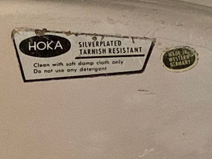 ドイツ　ヴィンテージ「HOKA」銀メッキ　トレイ　(四つ大皿付き)
