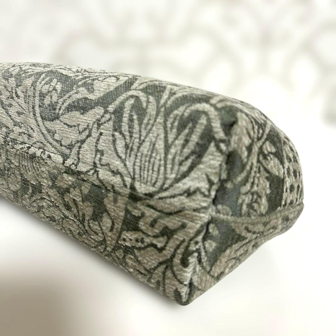 ウィリアムモリスのがま口バッグ　バンブー持ち手　和装用　ハンドメイド