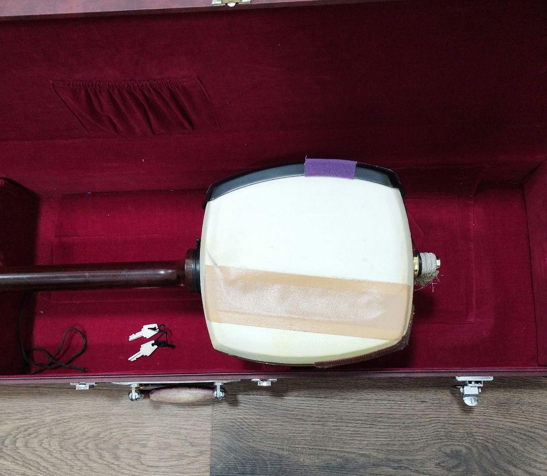 津軽三味線本体 鳥の絵柄 ハードケース付